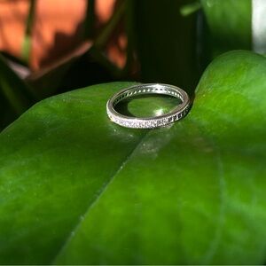 Silver Band with Crystal Accents